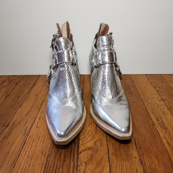 Jeffrey Campbell & Free People Silver Icon Western Booties - Picture 3 of 12